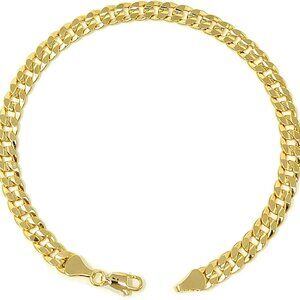 Gold-Plated Anklet Women 9-12 Inch Sizes Cuban Figaro Mariner Herringbone